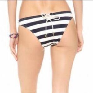 Juicy Couture Flirt Lace Up Bikini Bottom Black Swim XS